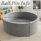 Baby Foam Ball Pit, 35.4"x 11.8" Ball Pits for Toddlers,Grey
