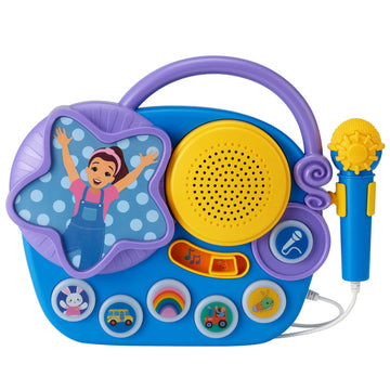 eKids Ms Rachel Karaoke Microphone with Boombox for Fans of Toddler Toys, Kids Karaoke Machine with Built in Music, Great Gifts for Kids
