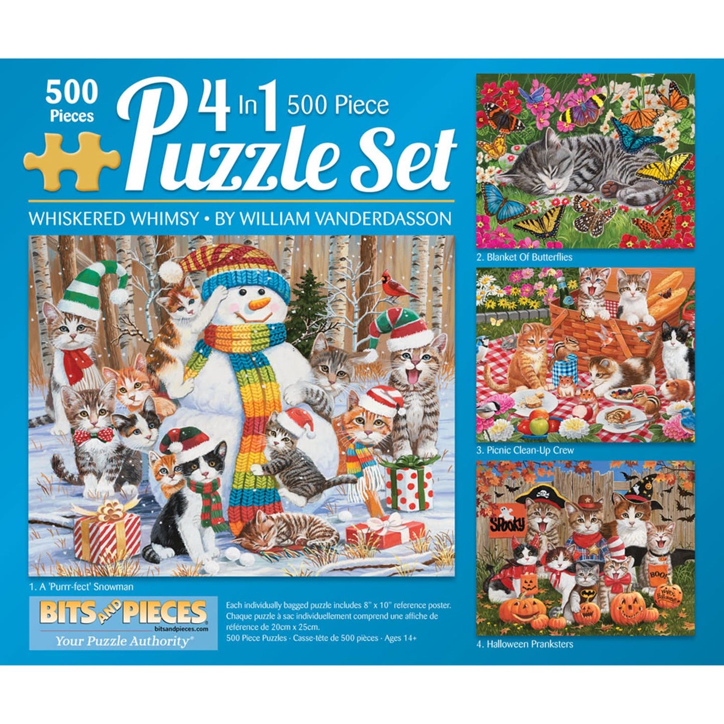 Bits and Pieces 4 Jigsaw Puzzle Set, 500 Piece Puzzles for Adults