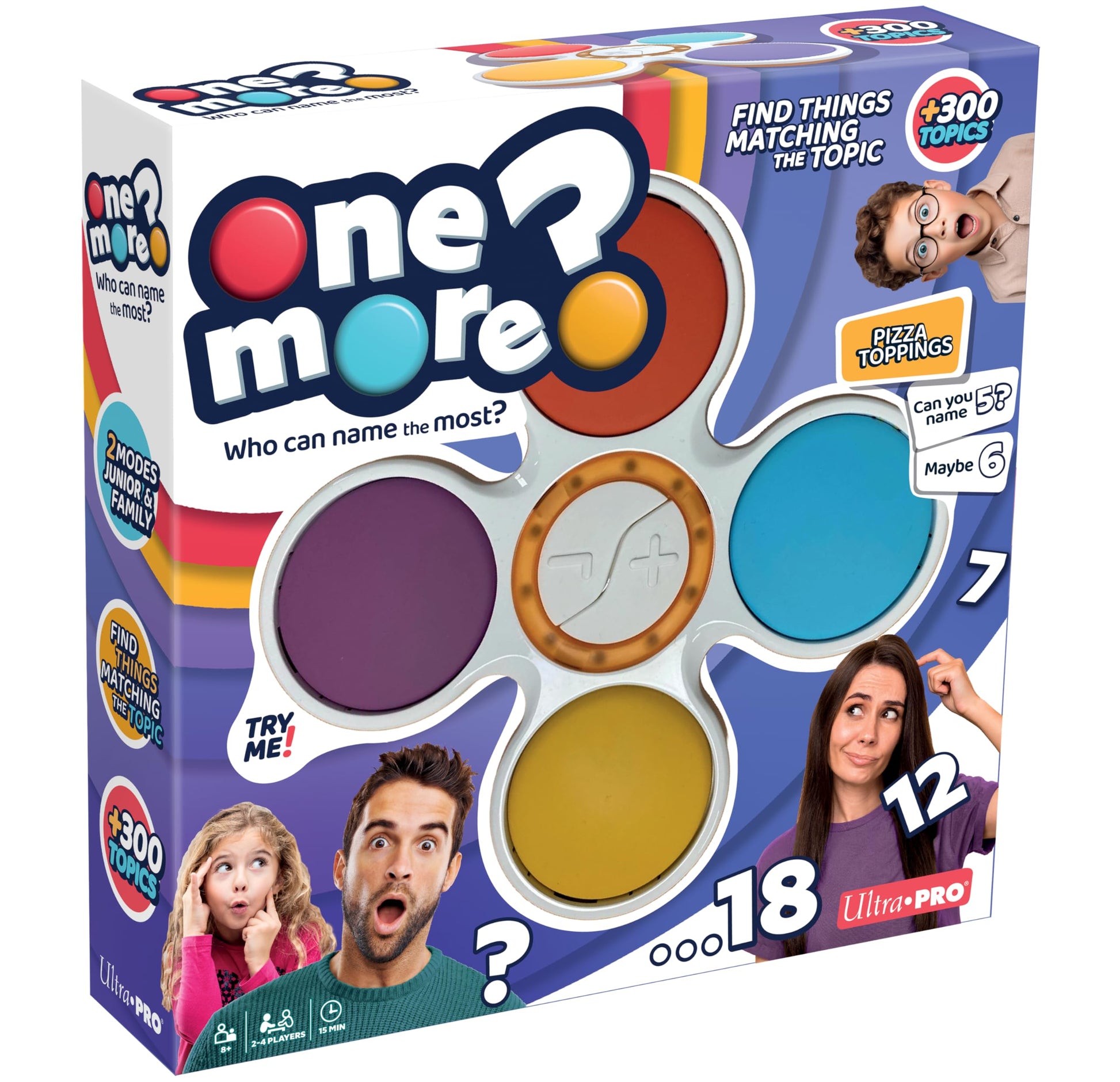 Ultra PRO - One More? Bid, Name, Win! Bluffing & Bidding Challenge Game for Family, Kids & Adults, Outbid & Beat the Clock, Fast-Paced Party Game, 2-4