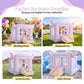 AKEYDIY Pink Inflatable Bounce House for Girls, Pastel Bouncer with Slide, Inflatable Jumping Bouncy Castle for Kids Birthday Party Gifts Outdoor