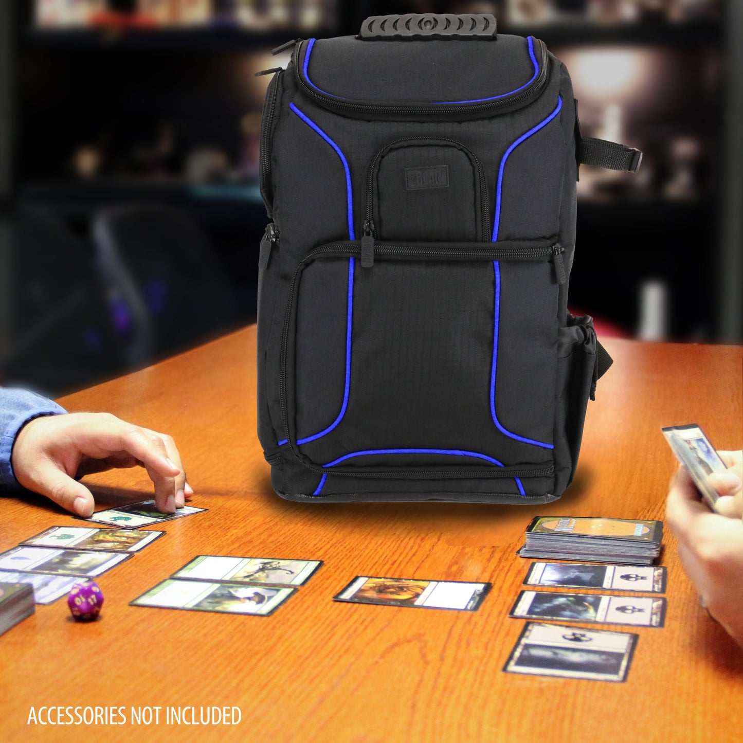 USA Gear MTG Backpack Compatible with Magic the Gathering Deck, Yu-Gi-Oh, MTG Decks & more - TCG Backpack MTG Bag with Shoulder Straps, Customizable