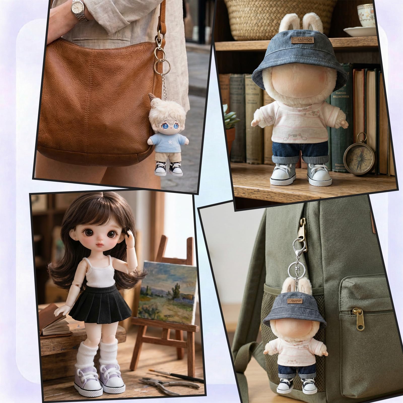 QIXINGWISE 17cm Dolls Shoes, Lace-Up Canvas Sneakers Mini Shoes for 17cm Dolls, Fingerboard Shoes, Mini Finger Shoes, Clothing Accessory for 6.7in