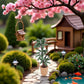 Green Cute Dollhouse Flower Bonsai 1:12 Mini Dollhouse Miniature Green Plant in Pot Micro Landscape DIY Craft Garden
