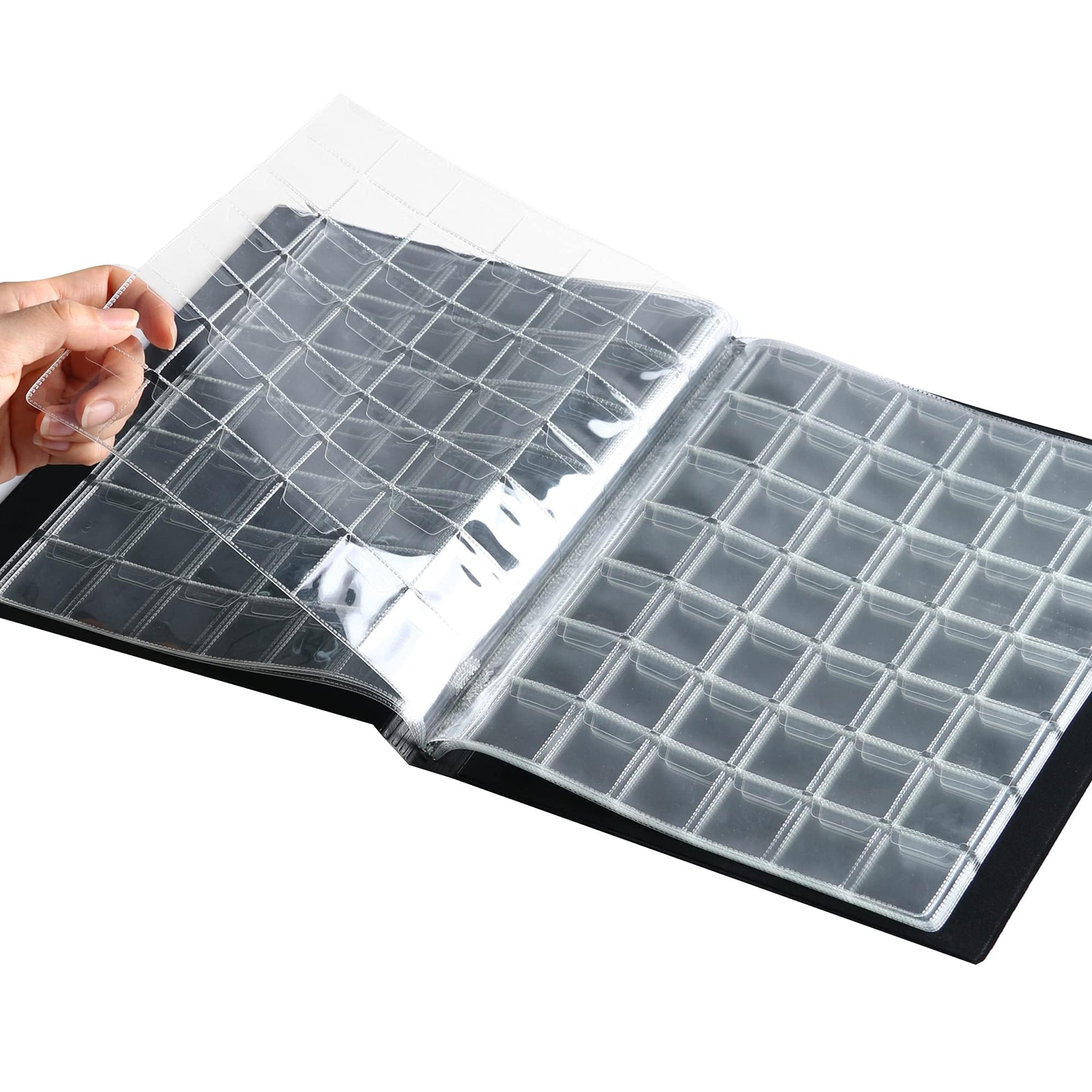 420 Pockets Coin Albums - 28x29 mm/1.1x1.1 inch Pocket Black Coin Book 10 Pages Coin Collection Holder Letter Size Coin Storage Book CS0242BK
