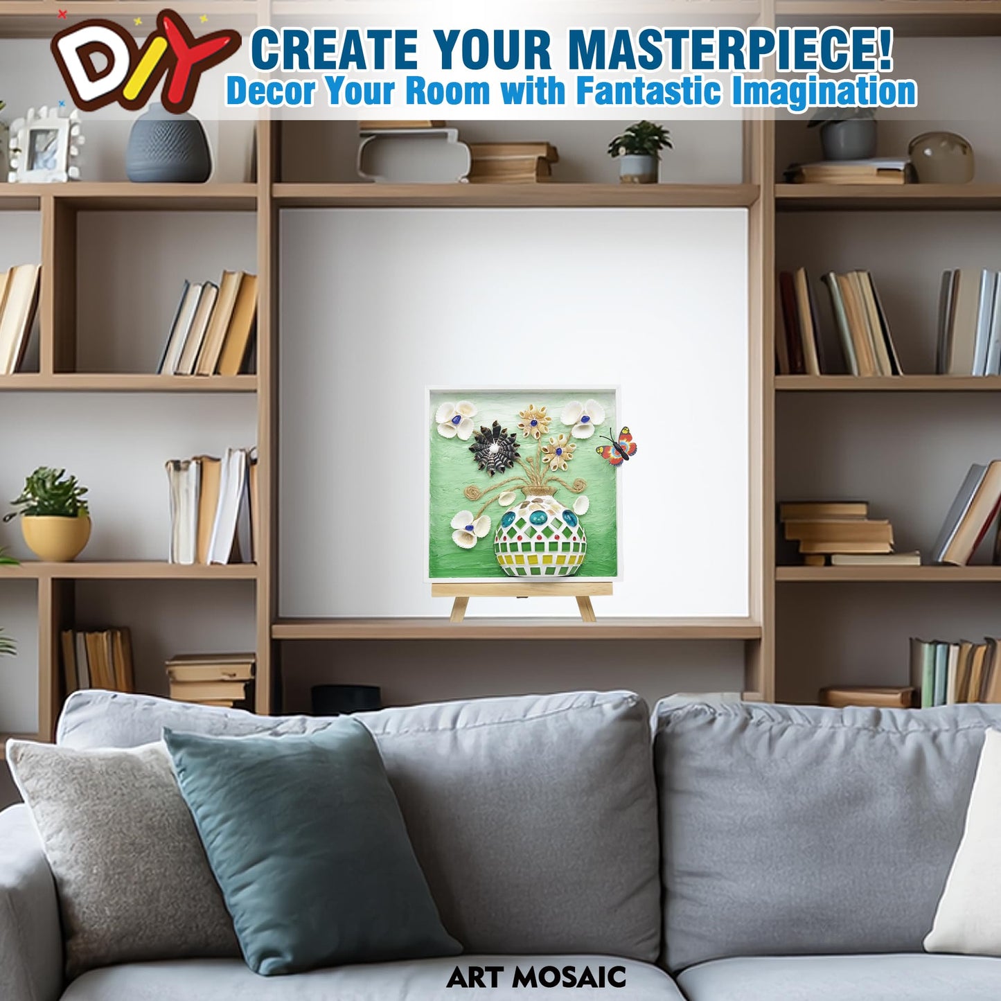 VTZH DIY Vase Mosaic Tiles for Crafts Painting Kits, DIY Arts and Craft Kits with Petal Glue Accessories Crafts for Adults, Mosaic Crafts Handmade