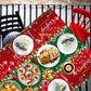 Christmas Plastic Tablecloth, 3Pcs Red and Green Merry Christmas Table Cover, Xmas Tree Tablecloth for Winter Holiday Christmas Party Supplies