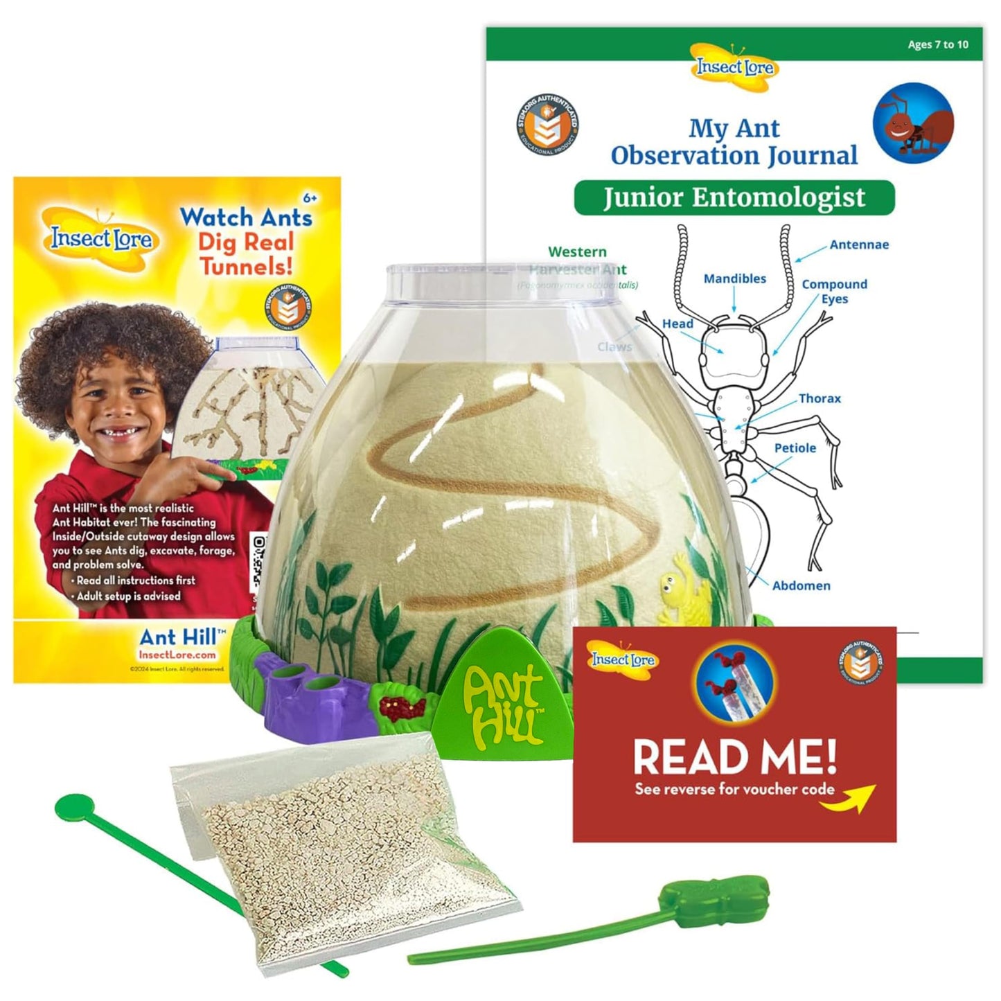 Insect Lore Ant Hill - Ant Habitat with Voucher to Redeem Live Western Harvester Ants - STEM Learning and Education Project for Classrooms or