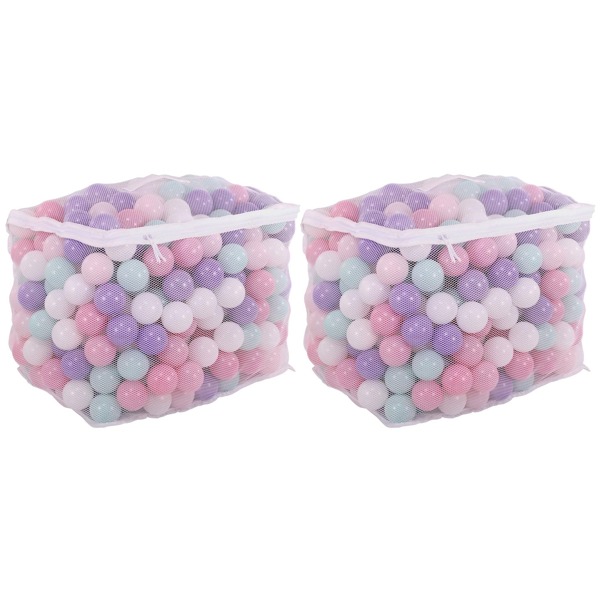 BalanceFrom Play Pit Balls Toy Set for Kids with Mesh Bag, Rainbow or Pastel Colors - Crush-Proof Plastic for Ball Pits, Playhouses, Bounce Houses