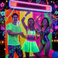 Neon Streamers Backdrop Party Supplies, Glow in Curtains Party Decorations