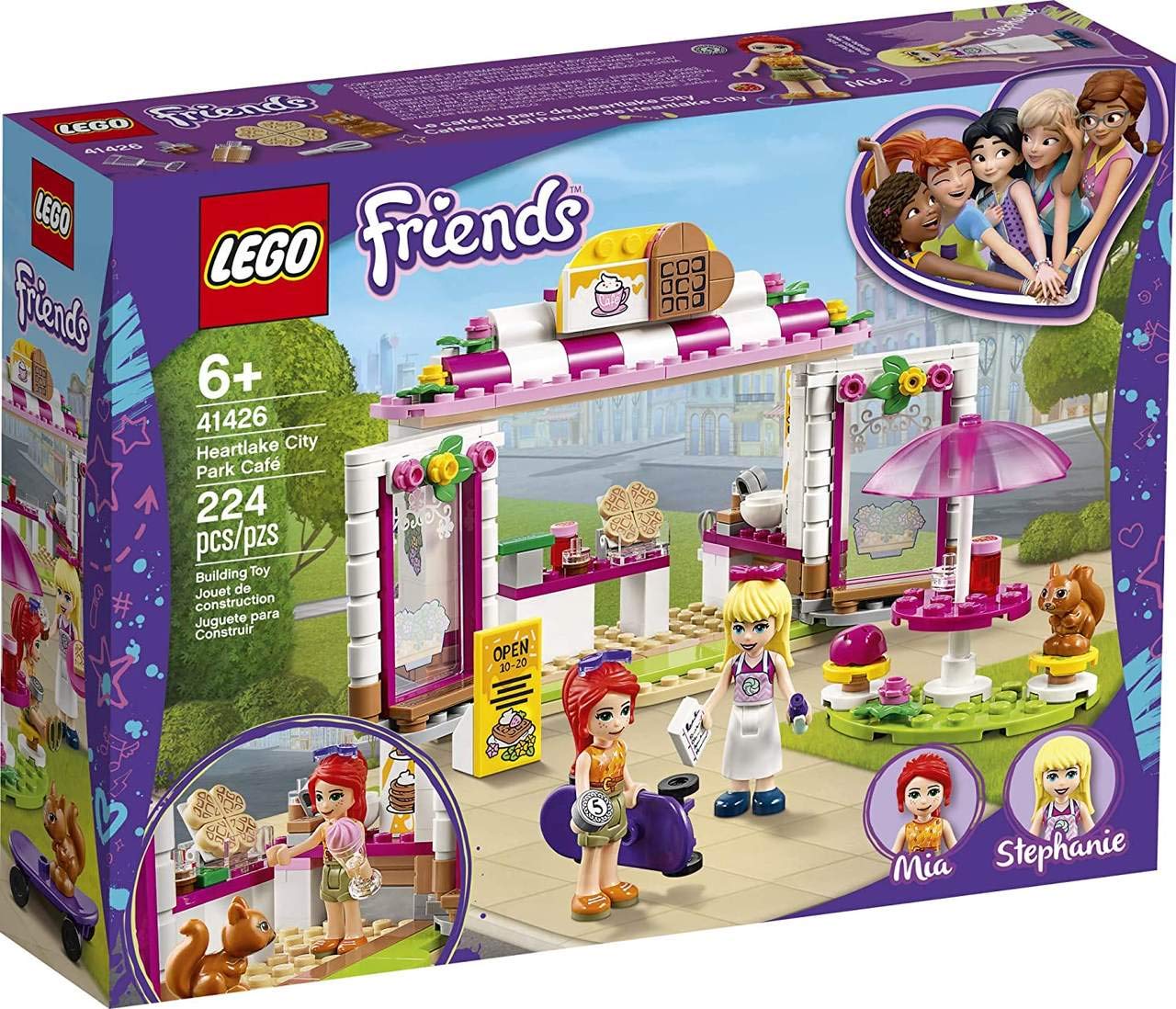 LEGO Friends Heartlake City Park Café 41426 Building Toy, Outdoor Café Set Inspires Role Play and Includes 2 Buildable Mini-Doll Figures, Great Gift