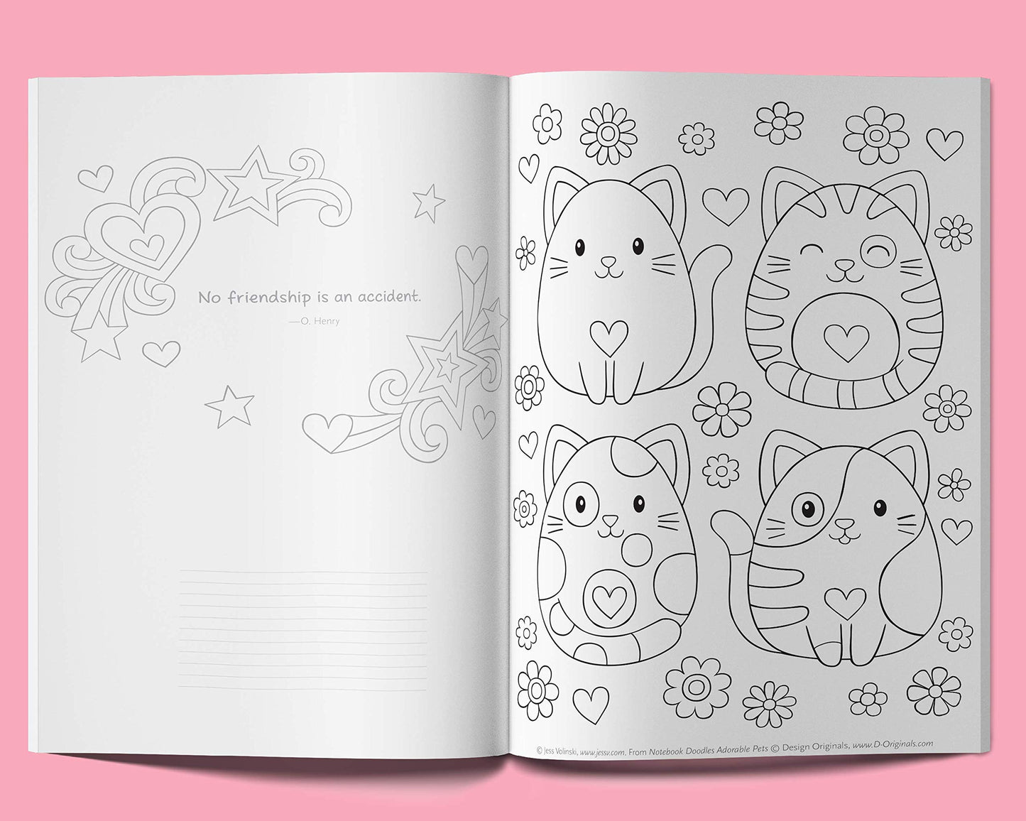 Notebook Doodles Adorable Pets - Customized Coloring Book (Design Originals) Personalized with Name and a Special Note from You to Make a Thoughtful