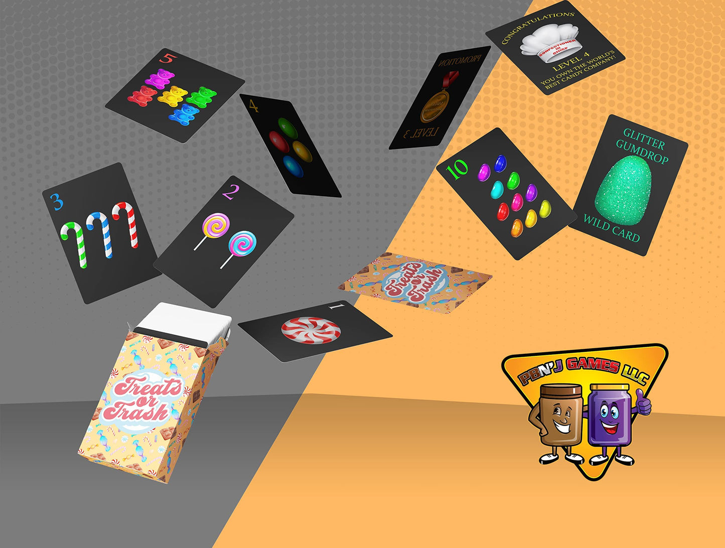 Treats or Trash - Captivating Card Game for Kids & Families - Gather Your Treats and Dodge The Trash! 2-4 Players | Ages 4+ | Mom's Choice Awards