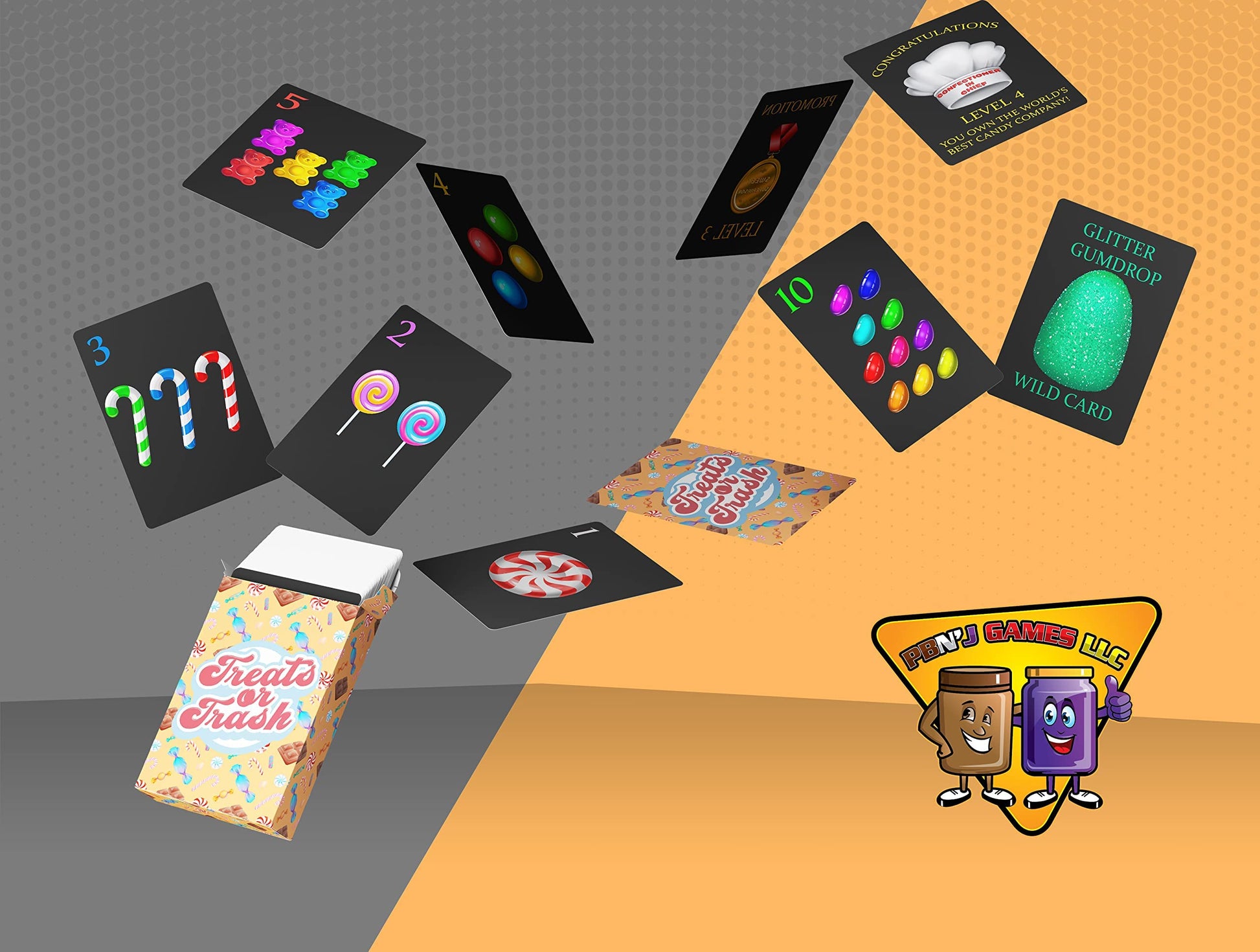 Treats or Trash - Captivating Card Game for Kids & Families - Gather Your Treats and Dodge The Trash! 2-4 Players | Ages 4+ | Mom's Choice Awards