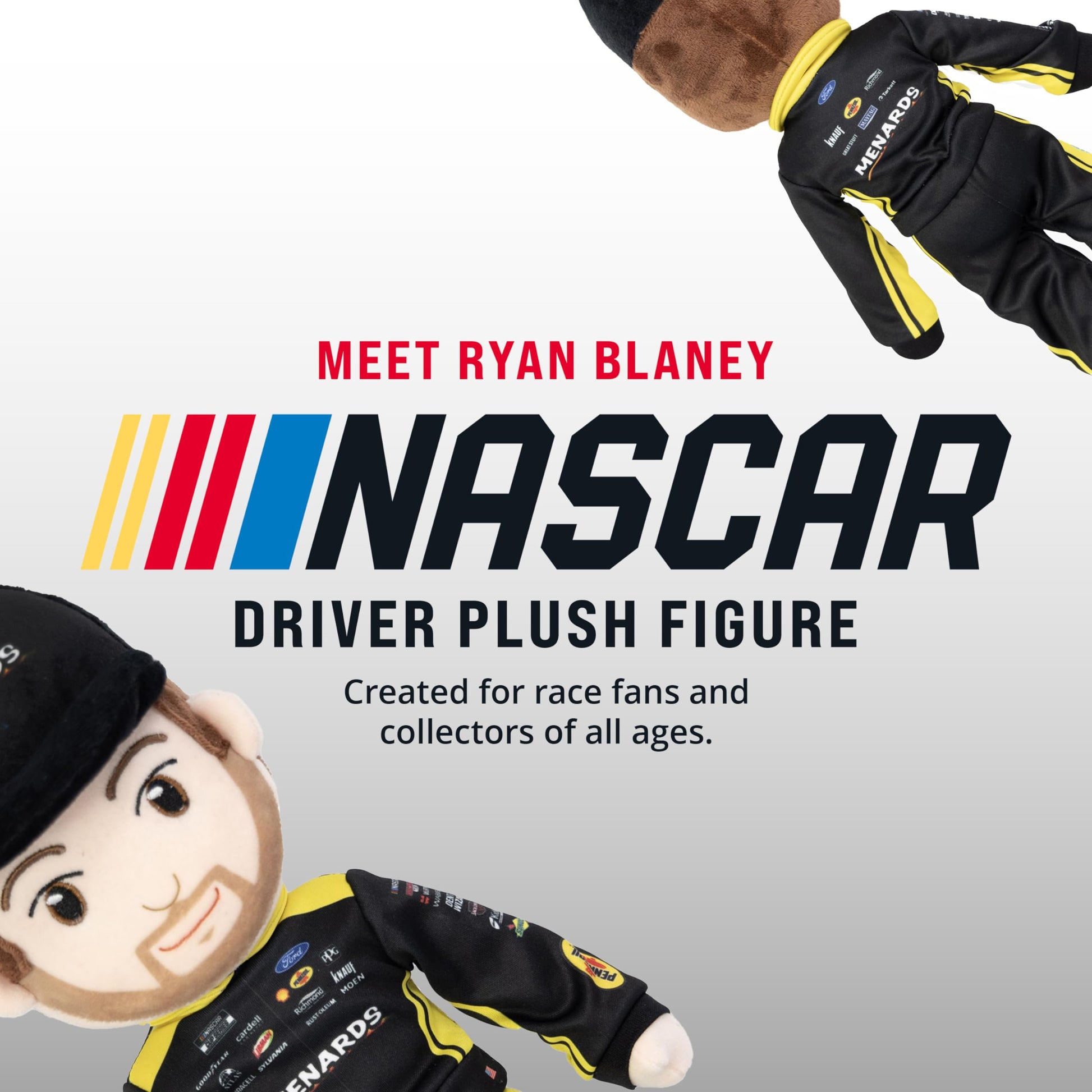 Plushible NASCAR Collectible, Team Penske Ryan Blaney (Menards) Plush Figure, 14-Inch Racing Rag Doll for All Ages - Quality Materials, Plush Rag Soft