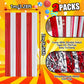 Carnival Circus Theme Red and White Foil Fringe Curtain Backdrop, 2 Pack