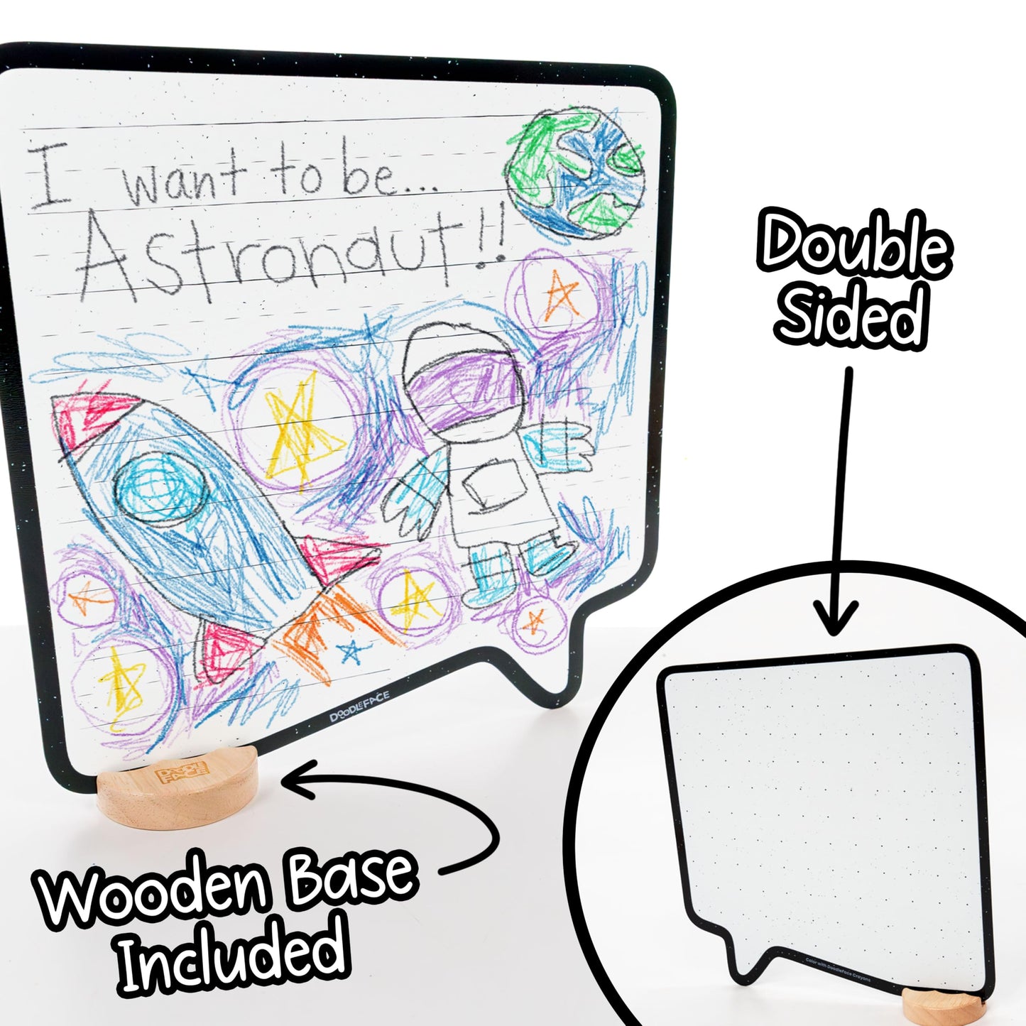 Speech Bubble Crayon Board | The Only Dry-Erase Lap Board for Visual & Hand Development | Crayons, Not Markers | Infant, Toddler, Kids, Classroom |
