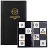 80 Pockets Collecting Album for 2x2 inches Coin Flip - Classic Large Capacity Collection Book Coin Holder for Stamps Medals Badges Black CS4308BK