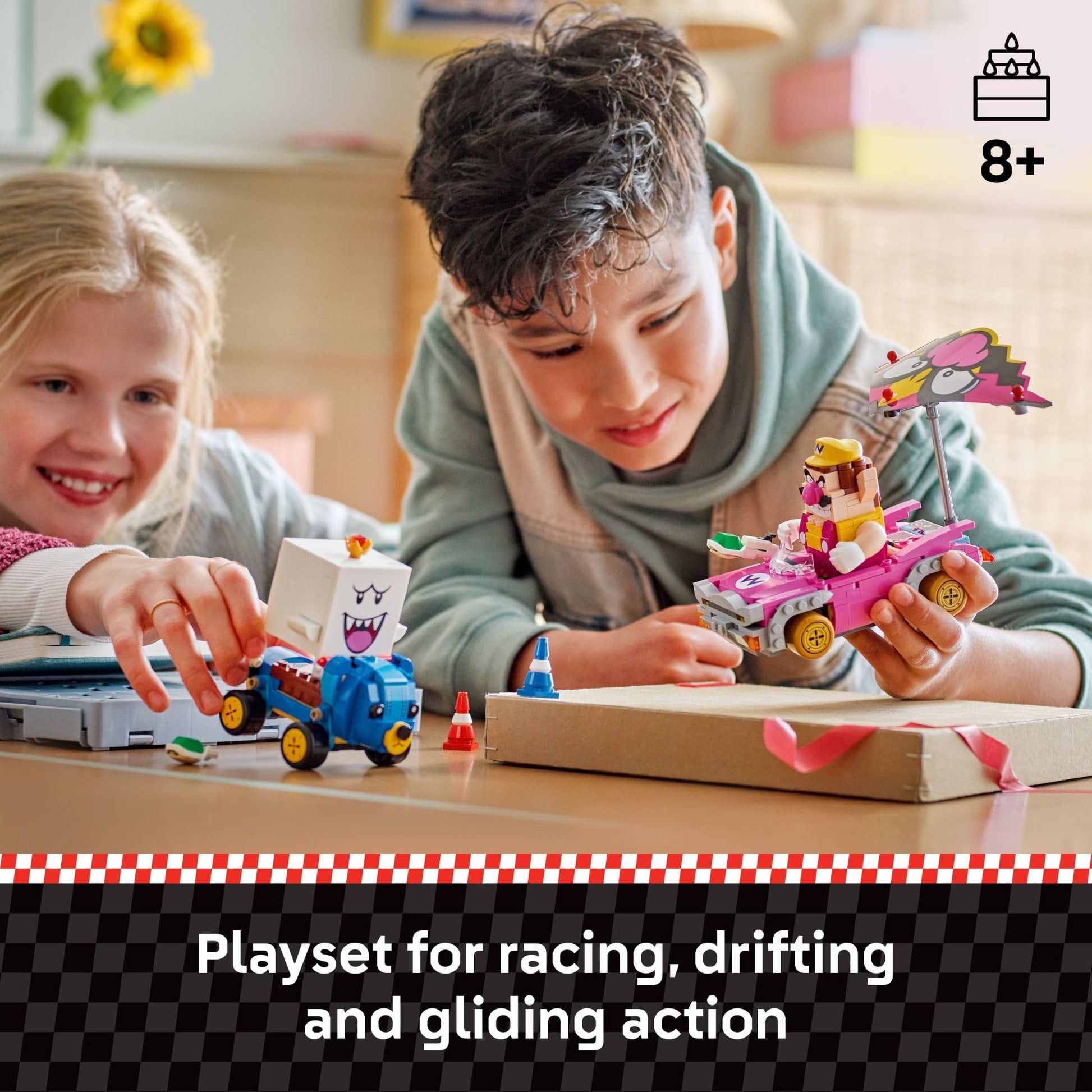 LEGO Super Mario: Mario Kart - Wario & King Boo Building Toy for Kids - Buildable Car Toys W/Drifting Action for Boys & Girls, Ages 8+ - Pretend Play