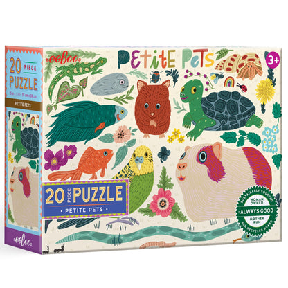eeBoo Petite Pets 20 Piece Children's Puzzle, 15" x 11" Animal Themed