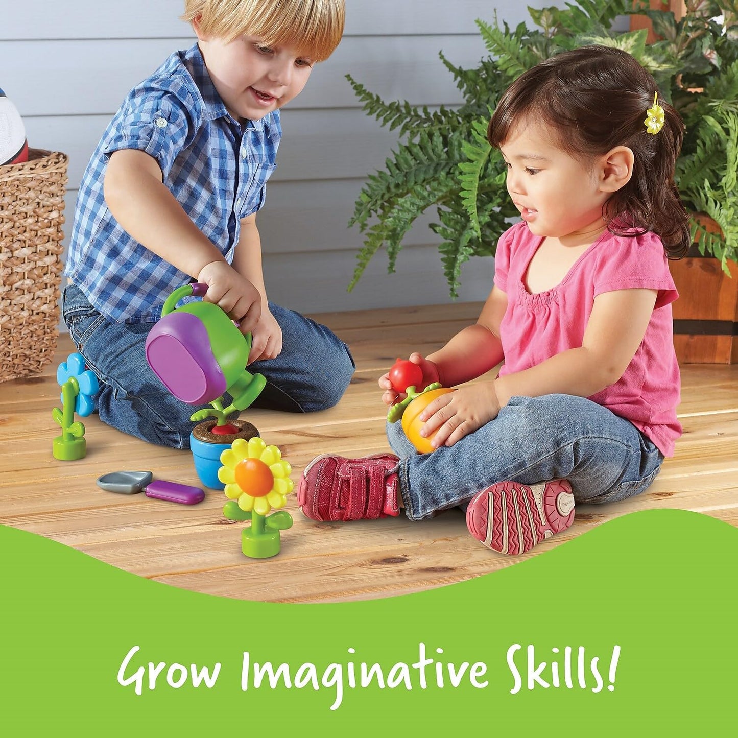 Learning Resources New Sprouts Grow It! Toddler Gardening Set - 9 Pieces, Ages 2+ Toddler Learning Toys, Garden Toys for Kids, Spring and Easter Toys