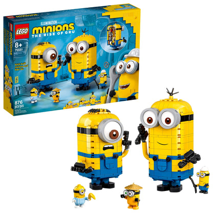 LEGO Minions: Brick-Built Minions and Their Lair (75551) Building Kit for Kids, Great Birthday Present for Kids Who Love Minion Toys and Kevin, Bob