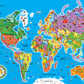 MasterPieces 60 Piece Educational Jigsaw Puzzle for Kids - World Map - 16.5"x12.75"