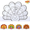 JOYIN 24 Pcs Thanksgiving Coloring Headbands, Color Your Own Turkey Crowns Kids Craft Set for Thanksgiving Kids School Activities Class Events Party