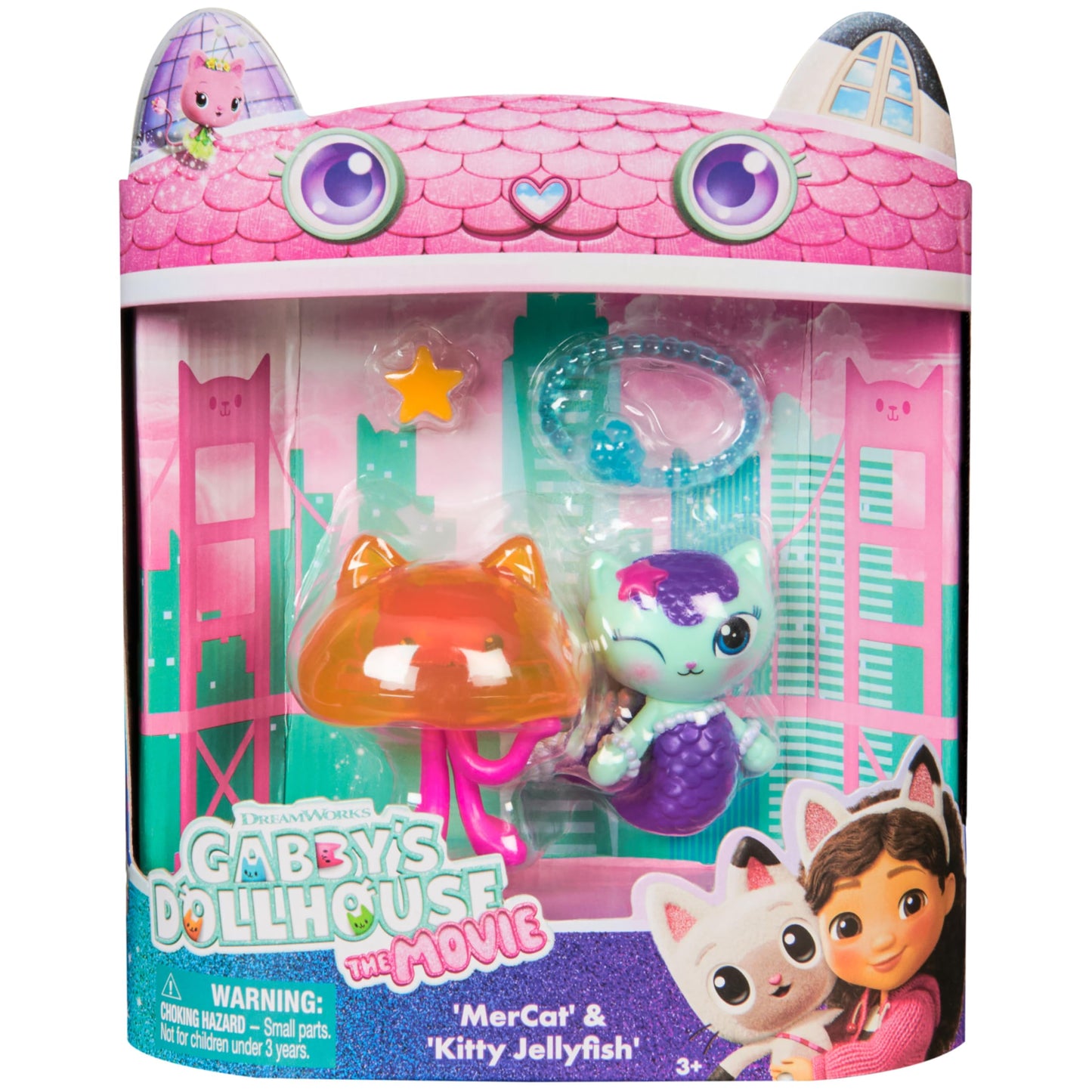 DREAMWORKS GABBY'S DOLLHOUSE: The Film - Merkatz & Kitty Jellyfish, Toy Figures with 2 Accessories, for Children from 3 Years