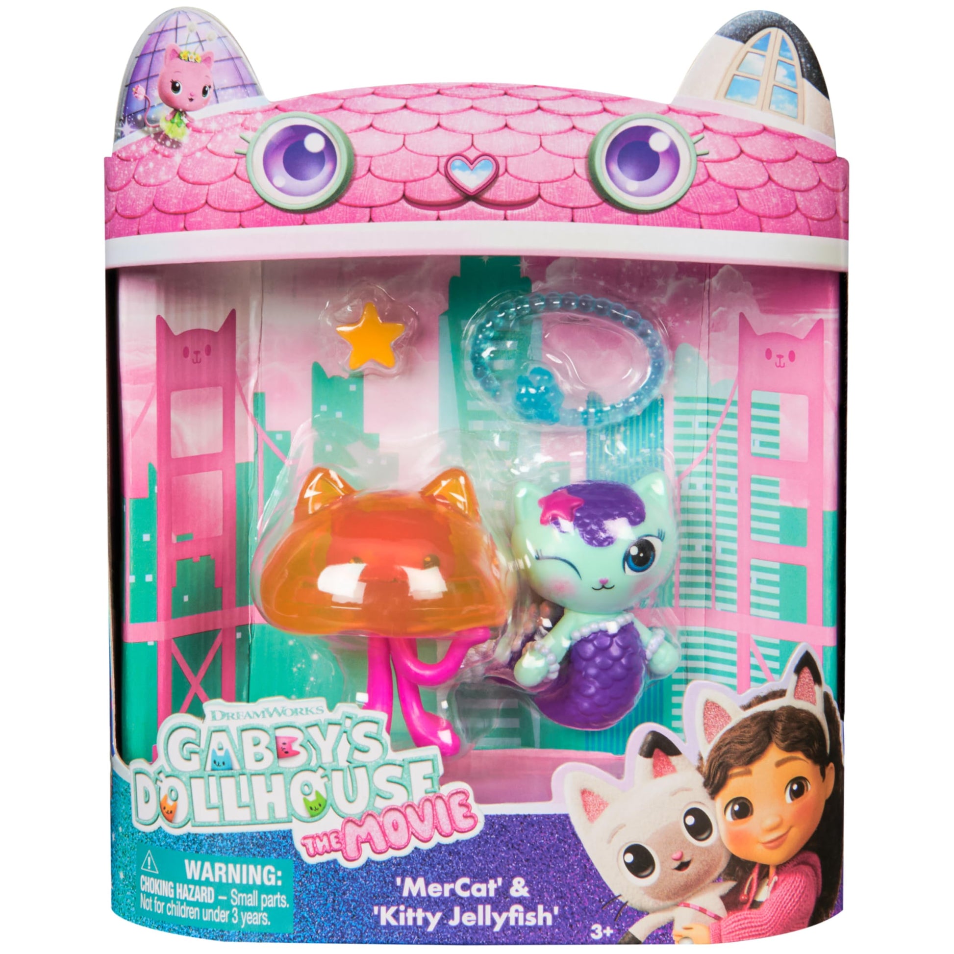 DREAMWORKS GABBY'S DOLLHOUSE: The Film - Merkatz & Kitty Jellyfish, Toy Figures with 2 Accessories, for Children from 3 Years