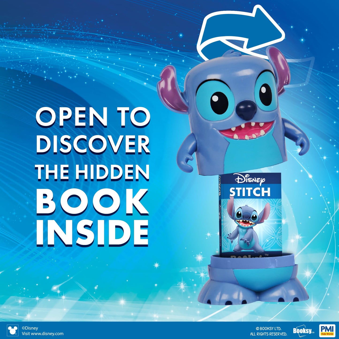 P.M.I. Disney Stitch & Moana Collectible Figures with Hidden Storybooks - 2-Pack Toys for Girls Boys Ages 3-8, Officially Licensed by Disney