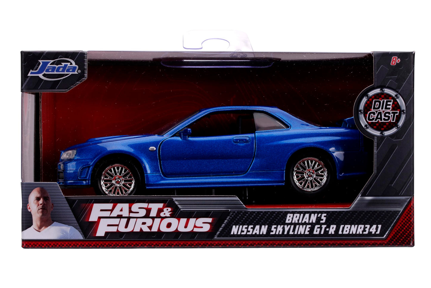 Nissan Fast & Furious Brian's 2002 Skyline GT-R R34 Blue 1:32 Die - cast Vehicle