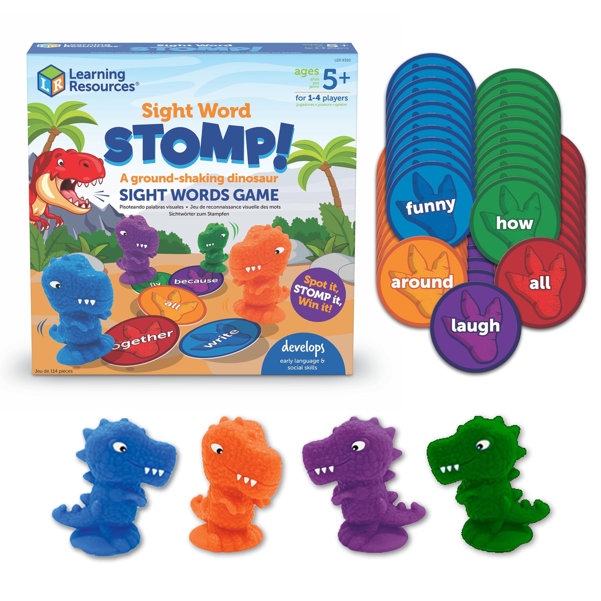 Learning Resources Sight Word Stomp! - Alphabet Toys, Phonics Flash Cards, Classroom Board Games, ABC Homeschool, Reading Manipulatives, Gifts
