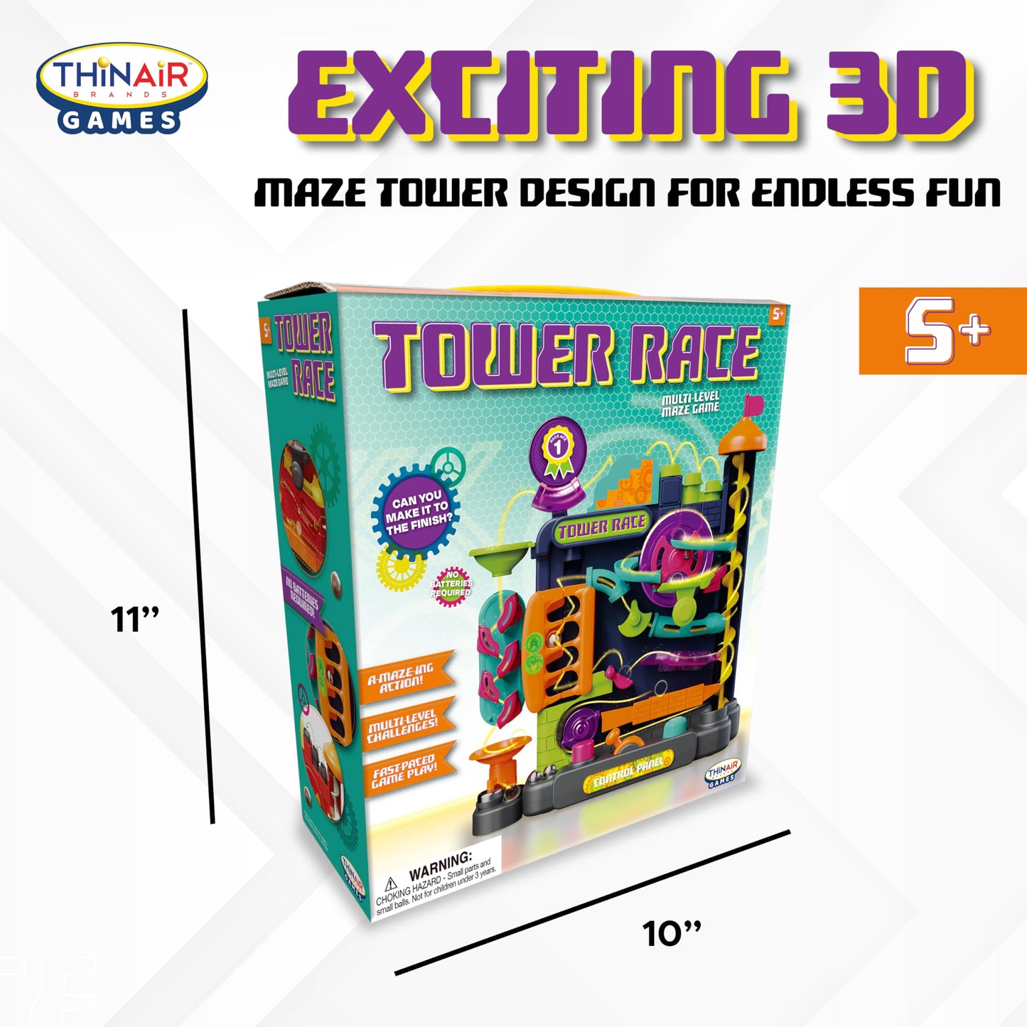 Playful Minds Tower Race Multi-Level Maze Game - A-Maze-ING Action, Multi-Level Challenges, Fast-Paced Control Panel Game - No Batteries Required