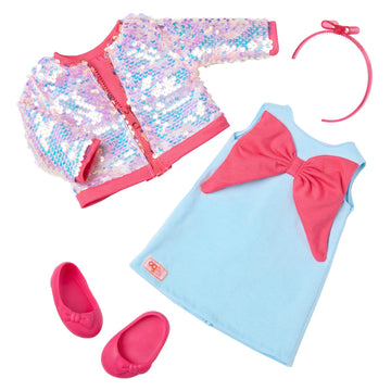 Outfit OG - Shine All Day - Blue Dress with Sequins for 18 Inch Doll