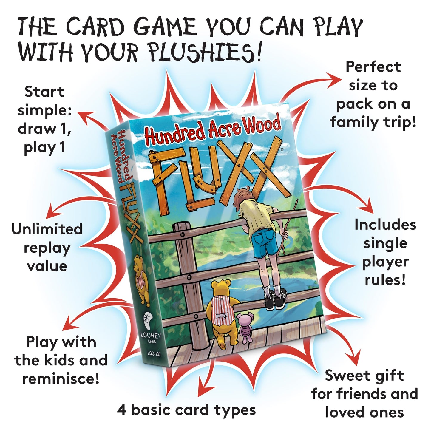 Looney Labs Hundred Acre Wood Fluxx Card Game - Fun for Family, Friends, & Winnie-the-Pooh Fans