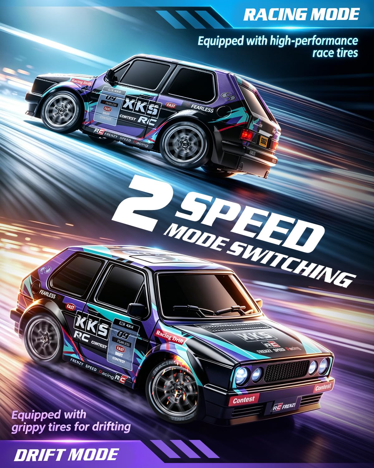 Nowzeth RC Drift Car with Racing Livery 4WD 1/24 Remote Control Drift Car
