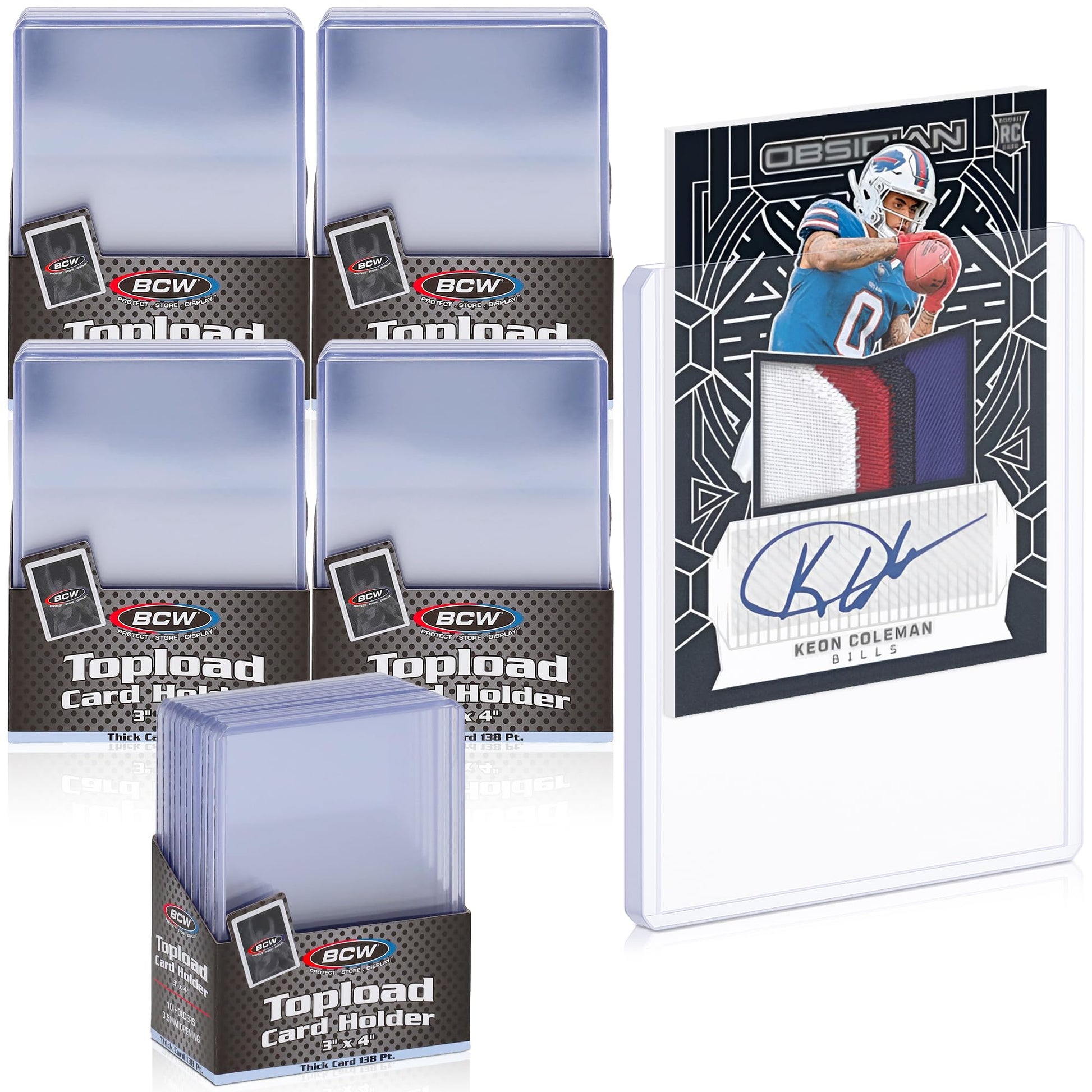 BCW 138 PT. Thick Card Topload Holder - Pack of 50 | Durable Rigid PVC Toploader | Toploaders for Memorabilia, Jersey, Patch, and Relic Cards | Ideal