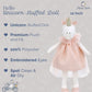 MON AMI Unicorn Stuffed Doll, 12-Inch White Soft Cuddly Plush Animal Toy