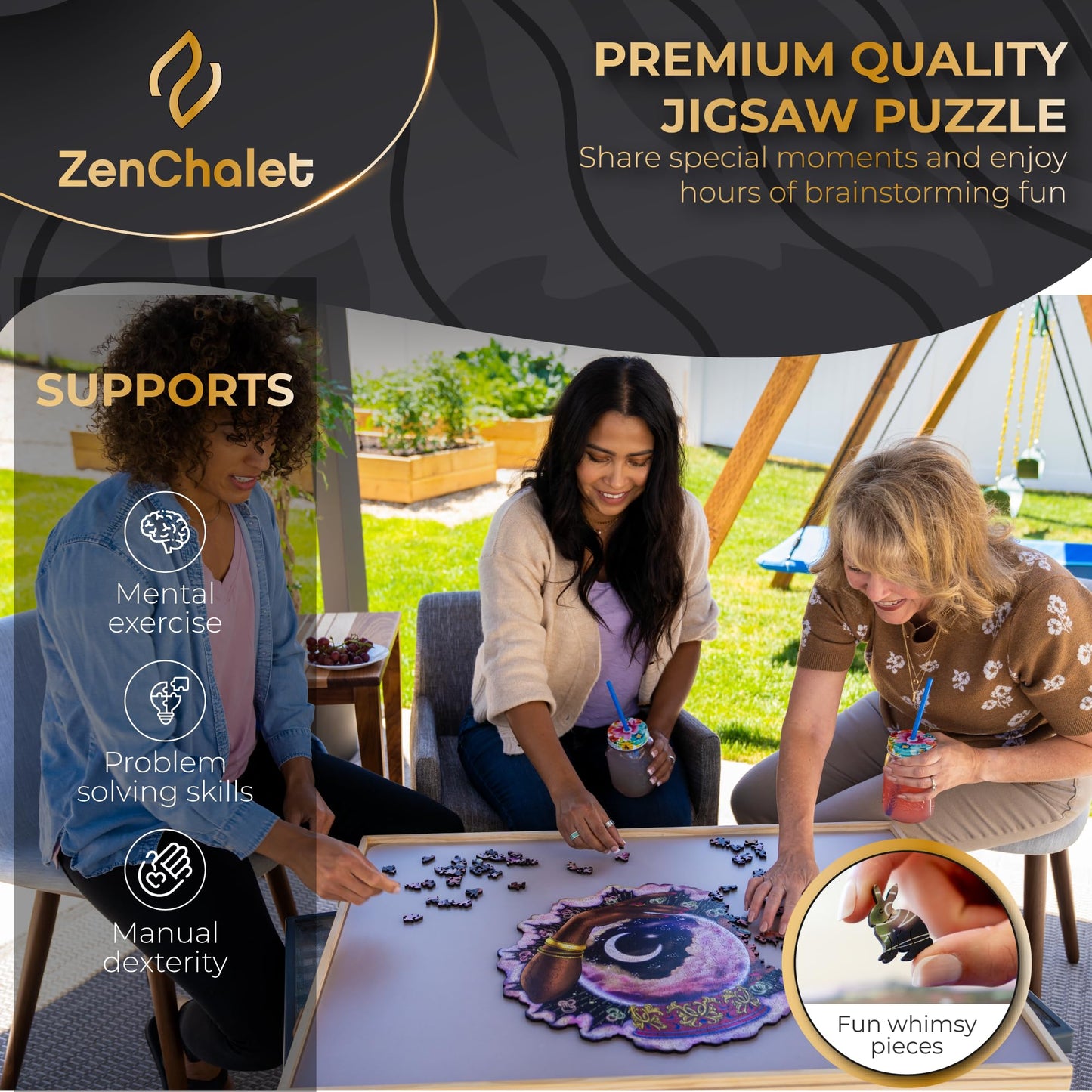 ZenChalet Astrology Wooden Puzzles for Adults, Crystal Ball Puzzles 500 Pcs
