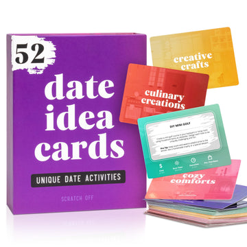52 Unique Date Idea Scratch Off Cards for Couples - Cool & Cute Wedding, Anniversary, Bridal Shower & Engagement Gift for Newlywed Bride & Groom - His