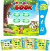 Animal Sound Book for Toddlers 1-3, Interactive Learning Toy with 90+ Sounds, 32 Animals, 8 Pages, 4 Activities, Light-Up Buttons, Educational Baby