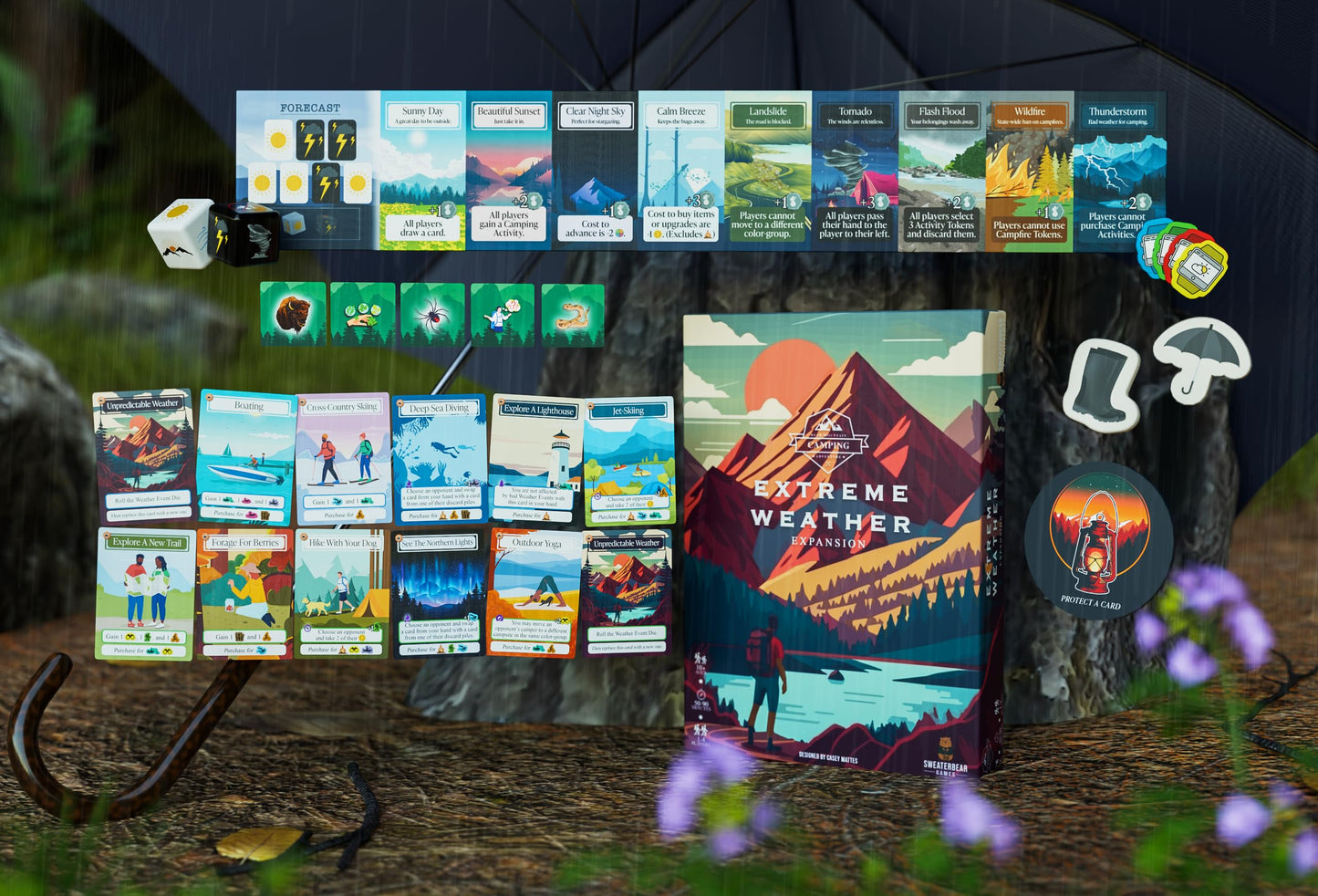 Extreme Weather Expansion | Designed to be Added to Bear Mountain Camping Adventure Base Game | Easy to Learn | Ages 10+ | for 1-4 Players | Perfect