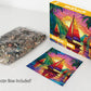 Springbok Tropical Sailing 500 Piece Square Jigsaw Puzzle for Adults - Poster Now Included - Stained Glass Sail Boat - Unique Cut Pieces - Made in USA