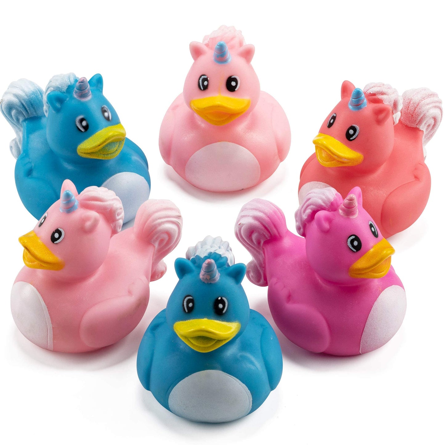 Mini Unicorn Rubber Duckies (Pack of 24) Assorted 2 Inch Duckies, Squirt Bath Tub Toy for Kids, Squeezable and Squirtable, Great for Birthday Party's