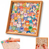 DIY Wooden Cat Puzzle Frame, 75 Colorable Puzzle Pieces, Comes with 12 Coloring Pens, Creative Art Craft Set, Suitable for Adults, Unique Handmade
