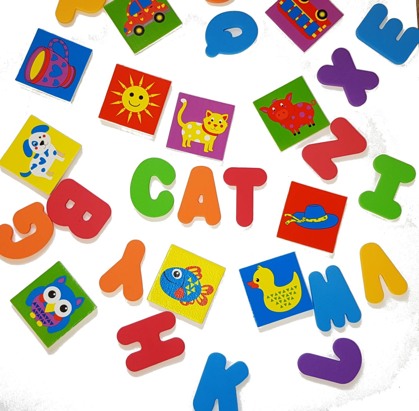Buddy & Barney Bath Toy Stickers - Bath Alphabets and Animals Learning Stickers for Kids | 38 Pieces Spell & Learn Foam Bath Toys with Storage Bag