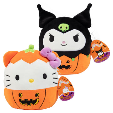 Squishmallows 8" Halloween Hello Kitty & Kuromi Pumpkin 2-Squish Set - Get Two Sanrio Official 8" Plush for Less - Collectible Soft & Squishy Stuffed