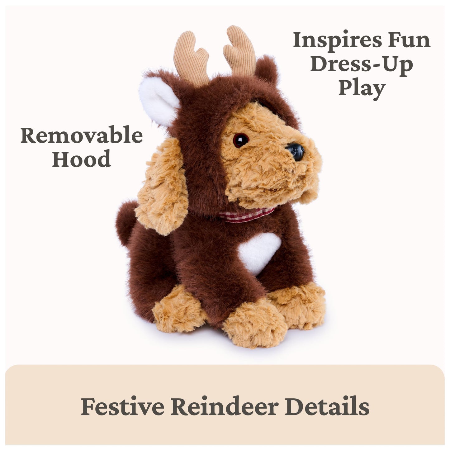 GUND Muttsy Reindeer 10-Inch Puppy Stuffed Animal Plush with Winter Outfit
