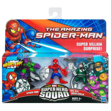 Amazing SpiderMan Super Hero Squad 3Pack Super Villan Surprise SpiderMan, Doc Ock Green Goblin